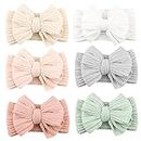 Niceye Handmade Baby Headbands Soft Stretchy Nylon Hair Bands with Bows for Newborn Infant Baby Toddler Girls- Pack of 6