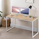 Zinus Soho Office Desk Computer Table | Dining Strong Metal Frame, Quick Assembly - Natural 140cm