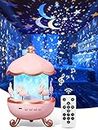 One Fire Night Light for Kids Room Decor 15 Films+10 Soothing Sound Machine Baby Night Light Projector, Remote Kids Night Lights for Bedroom, Rechargeable White Noise Kawaii Baby Girl Gifts for Girls