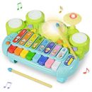 3-in-1 Electronic Piano Xylophone Game Drum Set - Color: Multicolor