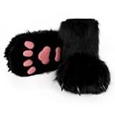 hbbhml Animal Fuzzy Slippers Bear Cat Wolf Dog Fox Fursuit Feet Paw Claw Shoes Furry Boots Costume Accessories for Adult Kids, Black2, One Size Women/One Size Men