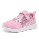 ziitop Kids Running Tennis Shoes Lightweight Sport Shoes Breathable Walking Shoes Slip on Sneakers for Boys and Girls (Toddler/Little Kid/Big Kid) Pink