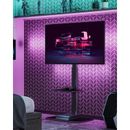 Fitueyes Swivel Floor TV w/ Wood Base for 32-70 inch TVs Modern Corner TV Stands for Bedroom in Black | 55.7 H x 23.6 W x 15.1 D in | Wayfair
