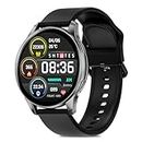 pTron Reflect Flash 1.32" Round Dial Smartwatch, Full Touch Display, Bluetooth Calling, 600 NITS, Metal Frame, 100+ Watch Faces, HR, SpO2, Voice Assistant, 5 Days Battery Life & IP68 (Satin Black)