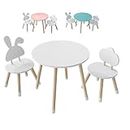 KYWAI®- kindertisch mit 2 stühlen, kindersitzgruppe, aus Holz,Weiß, Kleiner Tisch,kindersitzgruppe, Kinderzimmer, Schlafzimmer, nordischer Stil (weiß)