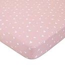 ED Ellen DeGeneres Cotton Tail - Soft 100% Cotton Rose, Ivory Hearts Fitted Crib Sheet, Rose, Ivory