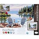 Dimensions PaintWorks Paint by Numbers Kit for Adults and Kids, Lakeside Morning, 20'' x 16''