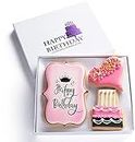 Custom Birthday Sugar Cookies in Gift Box - Kosher, Hand Decorated Treats for Women