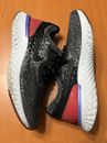 Nike Epic React Flyknit 'Red Orbit' Para hombres Talla 9 Zapatos para Correr Negro Gris Oreo
