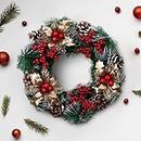 Party Propz Christmas Party Decorations - 1pc Christmas Wreath for Front Door | Merry Christmas Decorations | Christmas Decorations for Home | Christmas Wreath Wall Hanging | Christmas Party Favours
