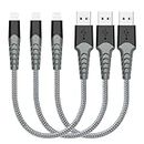 Lightning Cable [3Pack, 0.3M] Short iPhone Charger Cable Apple MFi Certified iPhone Charging Cable Nylon Braided iPhone Charger Fast Charging Cord for iPhone 14 13 12 11 Pro Max 10 8 7 6 SE iPad