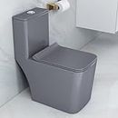 Plantex Commode for Toilet/Ceramic Western Commode/One Piece Commode with Soft Closing Toilet Seat - (M04, Grey)