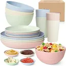 Wheat Straw 20-Piece Boxed Bowl Dish Plate Cup Tableware Set