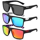 Firtink 3pcs Mens Sunglasses, Polarised Sunglasses Sun Glasses Outdoors Sports Running Golf Cycling Fishing Hiking Eyewear sunglasses for Mens