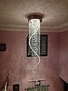 GANE-SHART 20 Feet Height Crystal Chandelier for Living Room Staircase Hall Hotel Decoration jummer jhumer Ceiling Light (W-20inch H-20 feet)(WarmWhite) d1