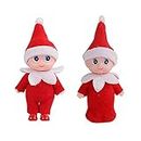 JHBEMAXS 2 PCS Mini Baby Elf Twins Kindness Elves Craft Set Shelf Decoration Tiny Dolls for Girls Boys Kids Adults (Pack of 2 Pieces Red)