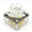 SOFTALK Acrylic Music Box Clockwork Creative Musical Boxs Beautiful Melody for Christmas, Birthday Valentine's Day Gifts (Transparent Crystal Flower, Tune:Anastasia-Once Upon a December)