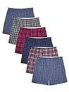 Fruit of the Loom Men's Tag-Free (Knit & Woven) Boxer Shorts, Woven - 6 Pack Assorted Colors, Large US