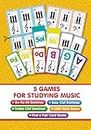 5 Games for Studying Music: Do-Re-Mi Dominos, Bass Clef Dominos, Treble Clef Dominos, CDEF Note Game, Find a Pair Card Game