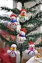 VR CREATIVES Christmas Snowman Snow Man Toy Doll Small Snowman with Colorful for Christmas Tree Decoration Cute Christmas Tree Hanging Decorations for Home Pack of 6,Christmas Decorations Items