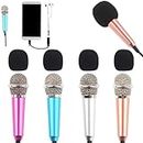 SevenMye 4Pcs Mini Microphone with Omnidirectional Stereo Mic for Voice Recording, Portable Microphone Chatting and Singing Compatible with Smartphone