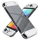 Thr3E Strokes [Improved Version] Dockable Clear Case For Nintendo Switch Oled 2021, Protective Case Cover For Switch Oled And Joy Con Controller - Strong And Durable, Not Easy To Fall Off (Clear)