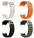 PEFKO PSS52 Watch Straps/Bands Compatible With Samsung Galaxy Watch 5 Pro/Galaxy Watch 6/5/4 40mm 44mm/ Galaxy Watch 4 Classic 46mm [ COMBO OF 4 ] (STARLIGHT/ORANGE/BLACK/GREEN)