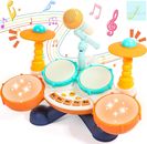 Kit de batería para niños - Juguetes para niños de 1 año de edad niños niñas juego de batería bebé instrumentos musicales