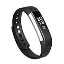VINIKI Sport Watch Bands Compatible with Fitbit Alta Soft Water Proof Fitness Straps for Women Men (Black, Small)