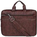 RIONTO Messenger Bag - Laptop Bag for Men, PU Leather Expandable Office Bag for Men | Supports Laptop Upto 15.6 inches (Tan)