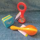 Halilit Baby Instruments Preschool x3 bell shaker, maraca and shape NWT