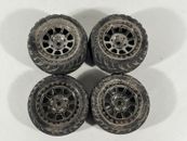 Used Traxxas Bandit Front Rear Black Chrome Assembled Anaconda Tires and Wheels