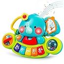 HOLA Baby Toys 6 to 12 Months, Toys of Baby 12 Months, Musical Elephant Piano Baby Toys 6 Months Plus 12 18 Months, Interactive Early Learning Toys for 6 Month Old Babies Girls Boys Gifts