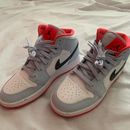 Nike Shoes | Air Jordan 1 Mid Gs ‘Half Blue Polka Dot Swoosh’ | Color: Blue/Pink | Size: 4.5bb