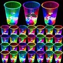mishunyus 40 Pcs 16oz Glow Party Cups for Indoor Outdoor Party Event Fun, Flashing Color Light Up Cups for Night Event Favor Decorations Supplies Glow Cups Party Pack with Funny Stickers