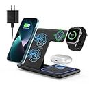 SEIBEN 3 In 1 Wireless Charger Station For All Versions Of Apple Iphone 14,13,12,11 (Pro, Pro Max)/Xs/Xr/Xs/X/8(Plus),Iwatch 7/6/Se/5/4/3/2 And Airpods 3/2/Pro, Black