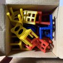 Chair Stacking Game  for Kids, 18 Chairs, Red Blue Yellow