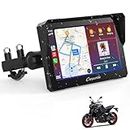 Carpuride W702 Motorcycle GPS Carplay Screen, Wireless CarPlay & Android Auto Portable Car Stereo for Motorbike, 7" Waterproof Touchscreen, Dual Bluetooth, Navigation, Siri.