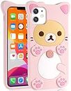 Koecya for iPhone 11 Case 6.1" 3D Cute Cartoon Bear Phone Case Kawaii Fashion Cool Funny Bear Soft TPU Case for iPhone11 Silicone Cover for Girls Kids Women PK