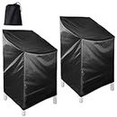 2 Pack Outdoor Chair Covers Waterproof, Patio Chair Cover Outdoor Furniture Cover, Water Resistant Anti-Uv All Weather Protection (Black, 25"" L X 25"" W X 47” H)
