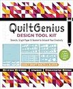 Quiltgenius Design Tool Kit: Stencils, Graph Paper & Booklet to Unleash Your Creativity; Easily Draft Quilts & Blocks; (1) 8" X 10" Stencil, (4) 4" X ... 60 Sheets of Graph Paper, 3 Grid Styles