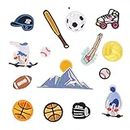 Thermocollant Ecusson À Coudre 16Pcs Embroidery Badge Football Skateboard Sports Series Patch Stickers Clothing Accessories Luggage Cloth Stickers Diy Hand Account Stickers