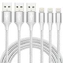 iPhone Charger Lightning Cable【3Pack 6FT】iPhone Charger Cord, MFi Certified iPhone Cable Fast Charging & Syncing iPhone Charging Cable Braided Nylon, Compatible with iPhone 13 12 Pro 12 11 XS MAX XR X 8 8 Plus 7 6S, iPad Mini/Air, iPod, Airpods.