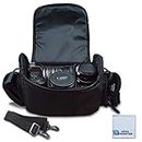Deluxe Large Digital Camera/Video Padded Carrying Bag/Case for Nikon, Sony, Pentax, Olympus Panasonic, Samsung, and Canon DSLR Cameras & eCostConnection Microfiber Cloth