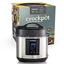 Crock-Pot Express Electric Pressure Cooker 12-in-1 Programmable Multi-Cooker Stainless Steel Slow Cooker Steamer and Saute 5.6 Litre Color Silver