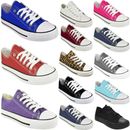 WOMENS TRAINERS CANVAS SHOES UK PLIMSOLLS FLAT LACE UP LADIES BOOTS SNEAKERS