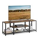 VASAGLE TV Stand for TVs up to 65 Inches, 3-Tier Entertainment Center, TV Console, Rustic ULTV097B01
