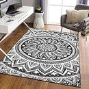 ishro home 3 x 5 Feet 3D Jet Multi Printed 3D Jet Vintage Persian Carpet Rug Runner and Carpets for Bedroom/Living Area/Home with Anti Slip Backing (3x5 ft, Geometrical)