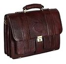 LV Top Grain Natural Leather Office leather Laptop Shoulder Bag For Men Office Use Up to 16'' Inch Laptop Compartment Size H16 x L12 x W6 INCH | 26 Liters