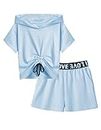 Arshiner Mädchen Batik Sportanzug Hoodie mit Shorts Sets Tie-dye Freizeit Trainingsanzüge Kinder Mode Sommer Kleidungsset für Mädchen 7-8 Jahre